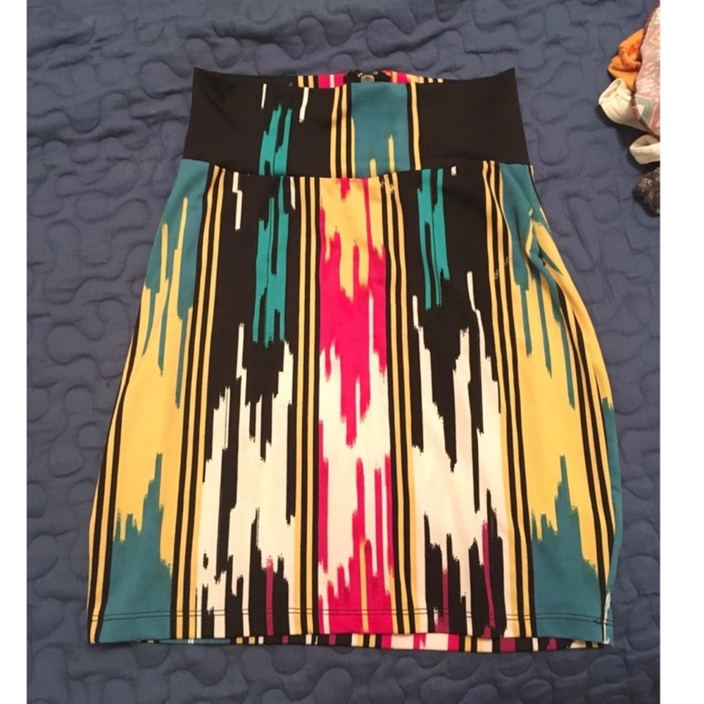 High-Waisted Skirt, Zipper Down Back
